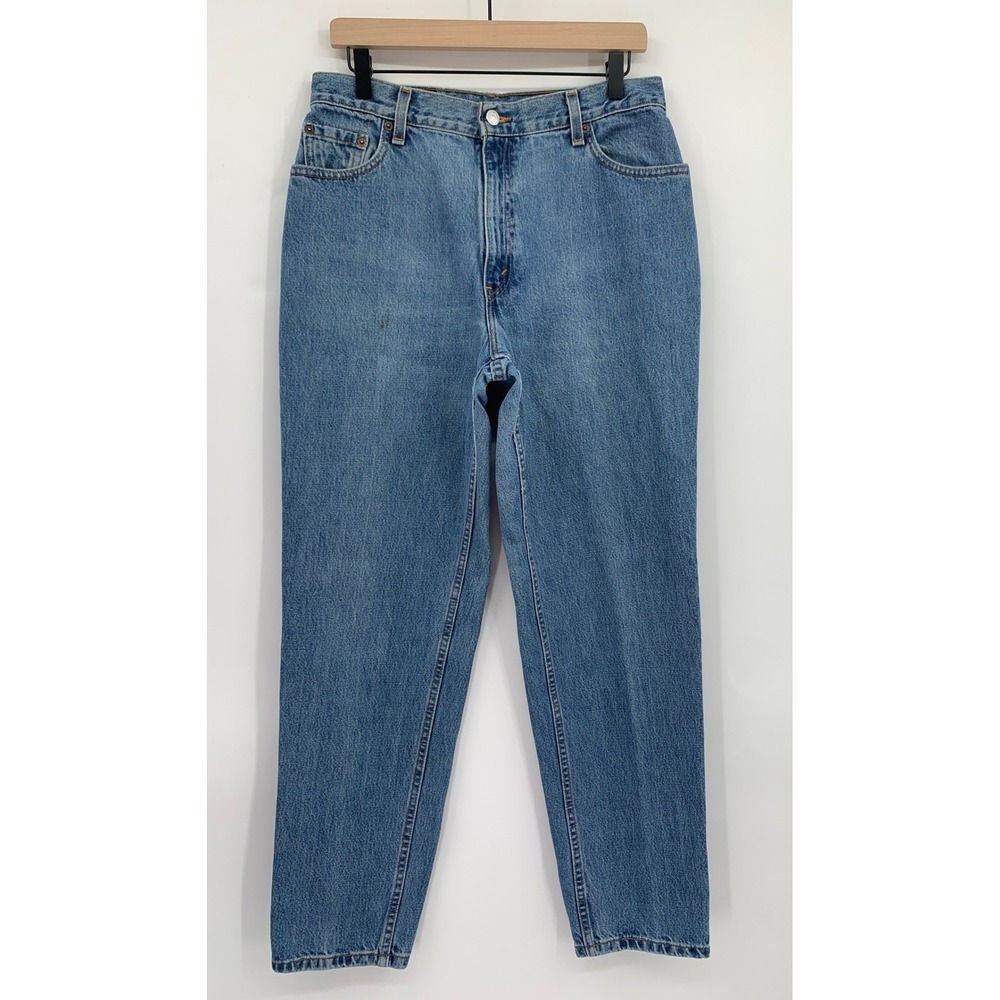 Vintage Levis 550 Jeans Womens 14 Blue Relaxed Fit Tapered Leg Made USA (31x31)
